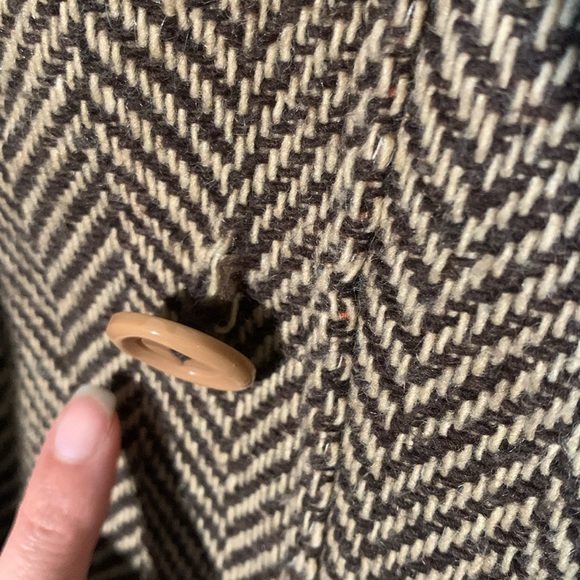 UNITED COLORS OF BENETTON Vintage Brown Houndstooth Jacket - Size 46 (Medium) - Picture 12 of 16